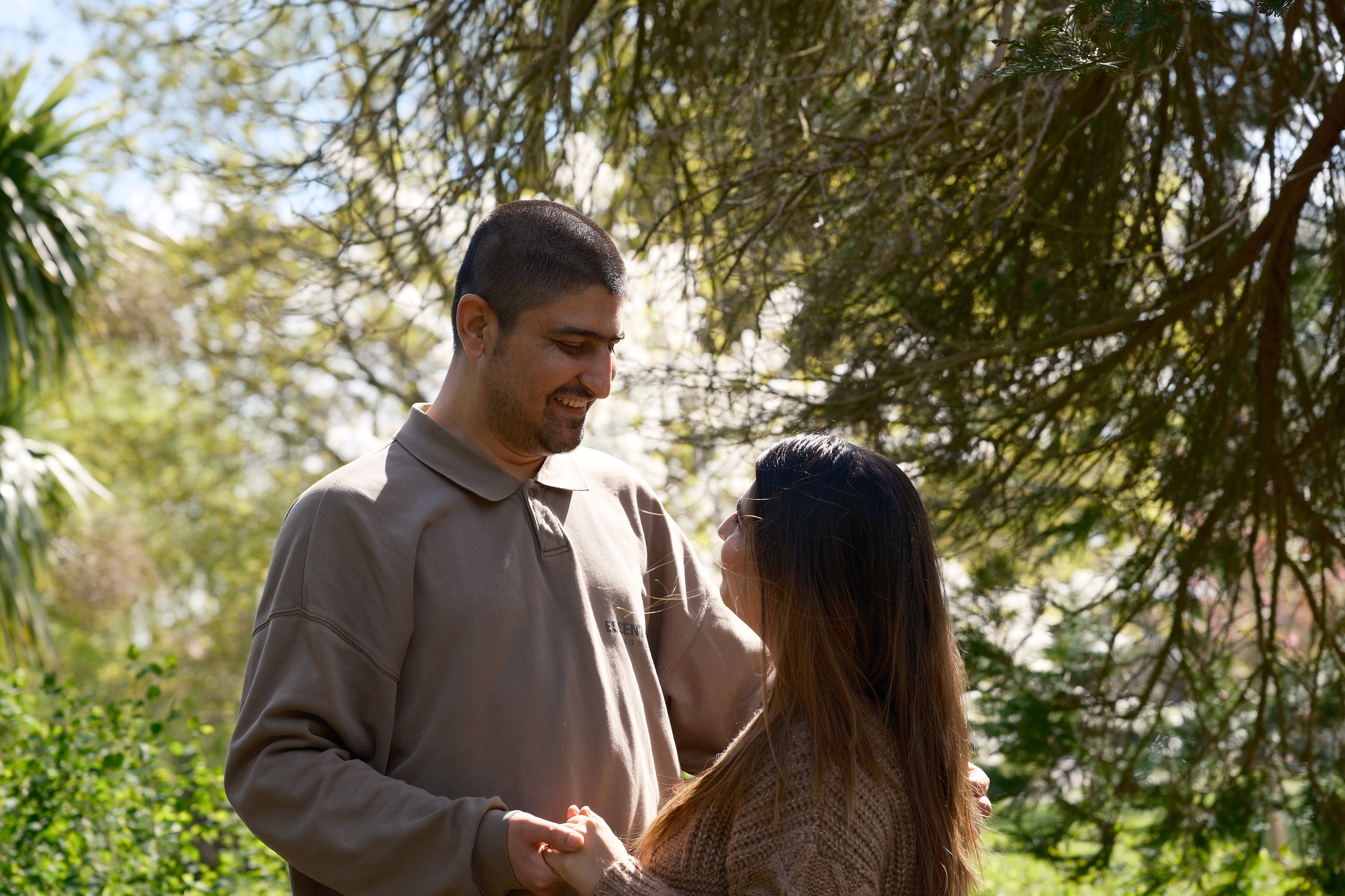 Couple together in the park